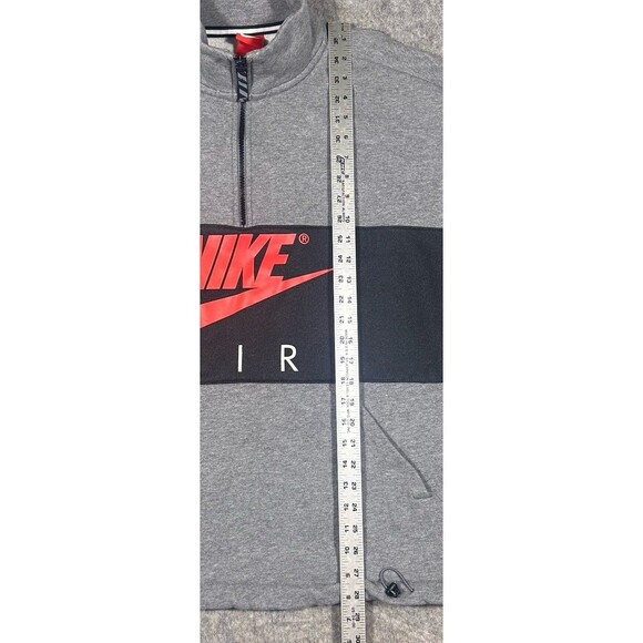 Nike AIR Half Zip Sweatshirt Mens XXL Gray Black Pullover Y2K Fleece AV3019-091 - Picture 7 of 7
